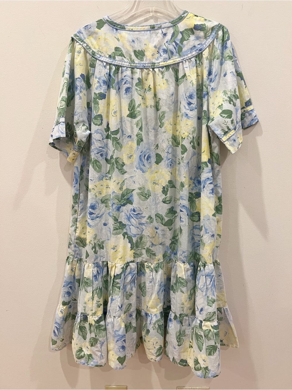 Vermont Country Store Nightgown House Dress Large Floral Ruffle Snap Button Up - Picture 2 of 10